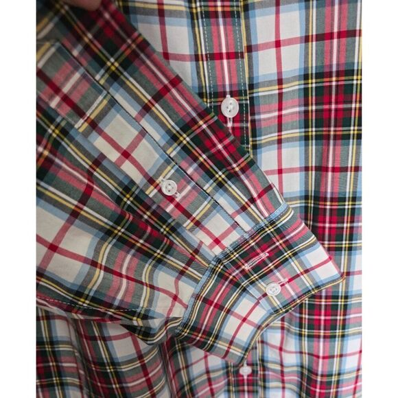 Lands End Womens No Iron Supima Plaid Button-Up Shirt 20W - Picture 3 of 8